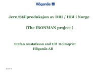 Jern/StÃ¥lproduksjon av DRI / HBI i Norge (The IRONMAN project )