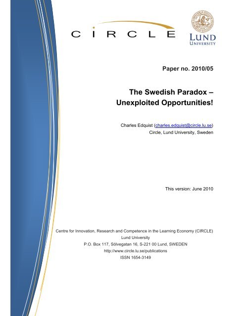 The Swedish Paradox â Unexploited Opportunities!