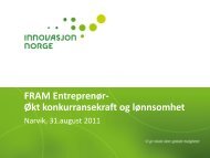 FRAM - programmet Innovasjon Norge