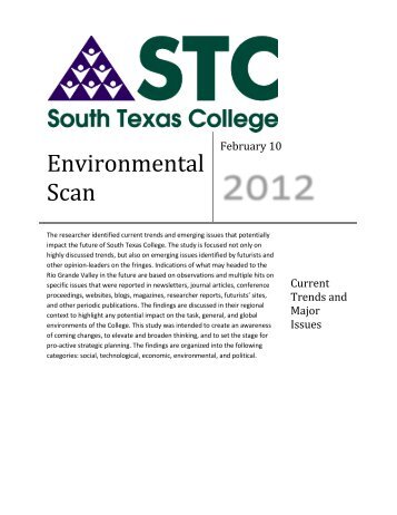 External Environmental Scanning Report - South Texas College