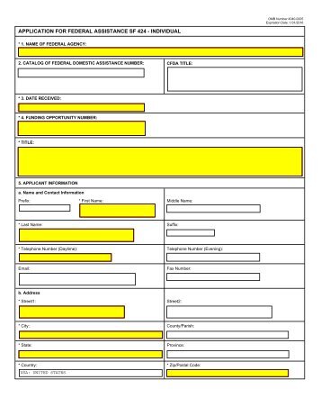 application for federal assistance sf 424 - individual - Grants.gov