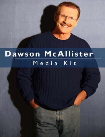 Dawson McAllister Live Media Kit - Colbert Media Group