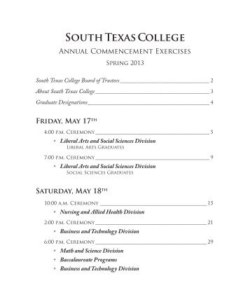 2013 Graduation Program - South Texas College