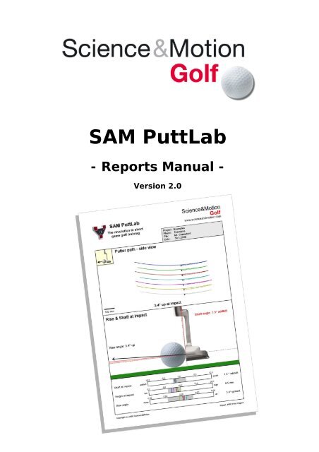 SAM PuttLab - Reports Manual - Science & Motion Golf