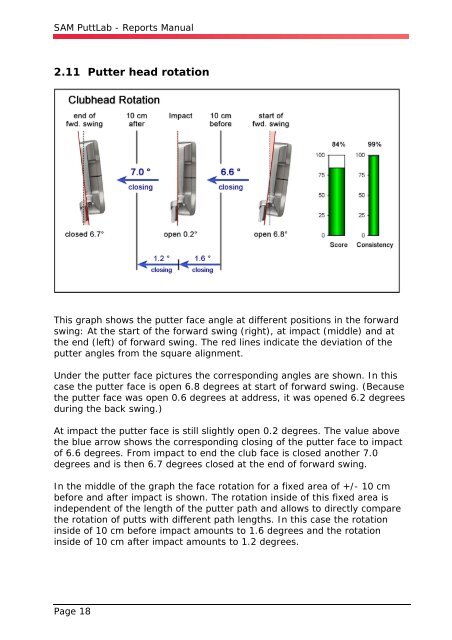 SAM PuttLab - Reports Manual - Science & Motion Golf