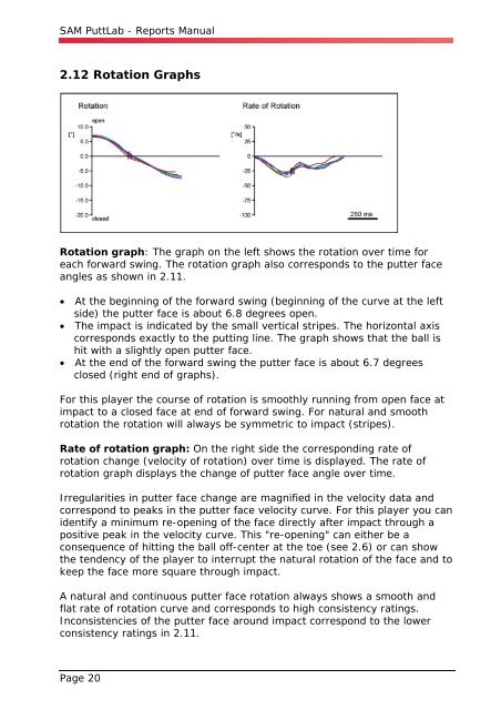 SAM PuttLab - Reports Manual - Science & Motion Golf