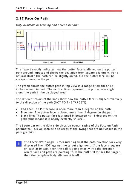 SAM PuttLab - Reports Manual - Science & Motion Golf