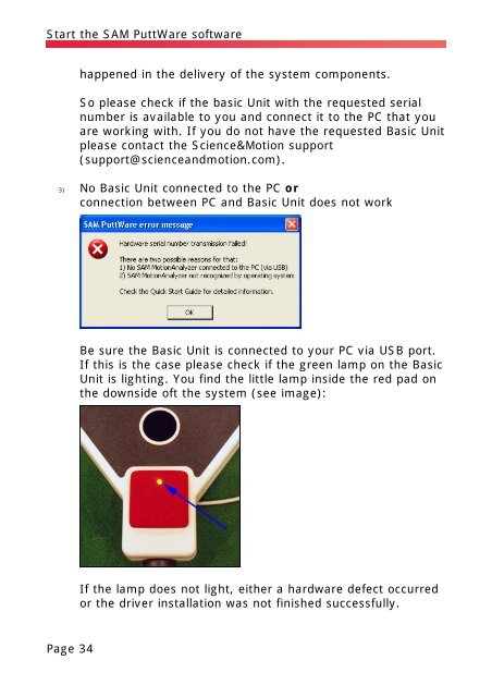 SAM PuttLab Operating Manual - Science & Motion Golf