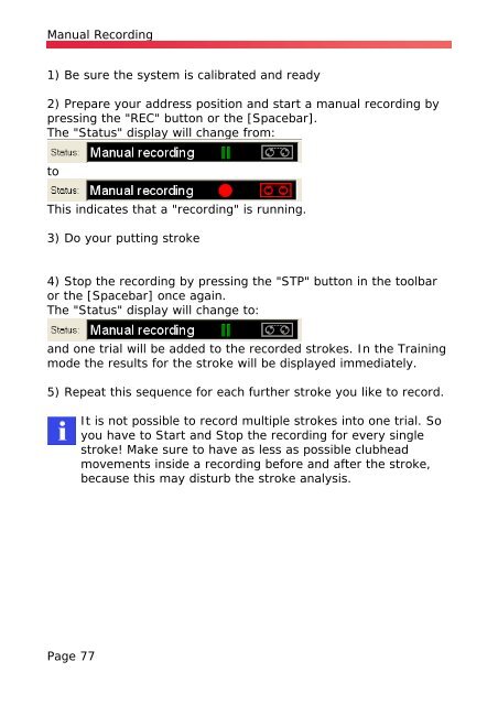 SAM PuttLab Operating Manual - Science & Motion Golf