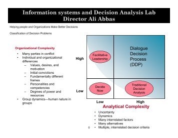 Information systems and Decision Analysis Lab Director Ali Abbas 2 ...