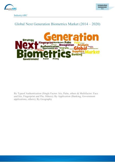 Global Next Generation Biometrics Market (2014 – 2020)