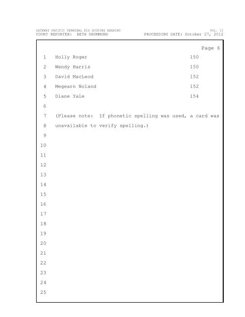 Bellingham Comments from Digital Recorder - EISs for the Proposed ...