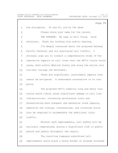 Bellingham Comments from Digital Recorder - EISs for the Proposed ...