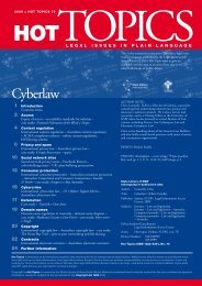 Cyberlaw, Hot Topics No 70 - Legal Information Access Centre