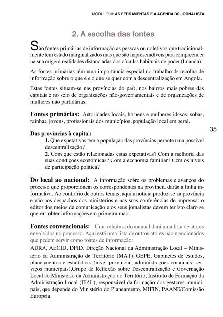 DescentralizaÃ§Ã£o em Angola:um manual para jornalistas - IEPALA