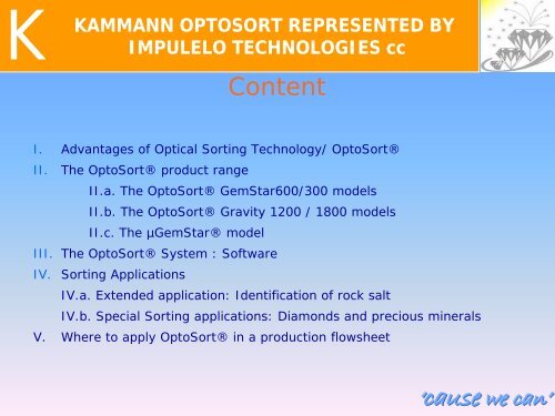 New Trends in Optical Sorting - SAMCODE