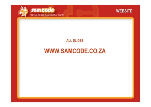 to download PDF file of presentation - SAMCODE