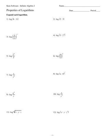 Worksheets Properties Of Logs Worksheet a worksheet on proving the properties of logarithms