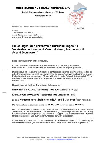 Einladung zu den  dezentralen Kurzschulungen für - Oberlahn.de