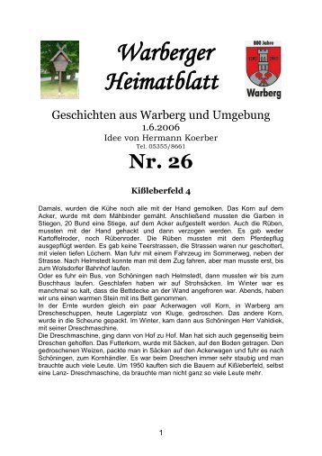 Warberger Heimatblatt - Samtgemeinde Nord-Elm