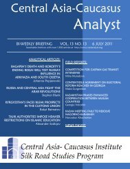 No. 13, July 7 issue - Central Asia-Caucasus Institute and Silk Road ...