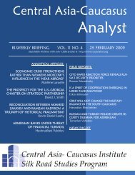 Central Asia-Caucasus - The Central Asia-Caucasus Analyst