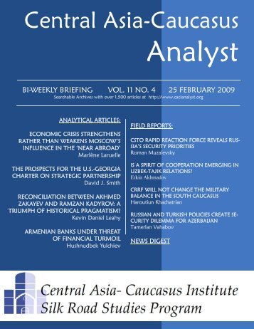 Central Asia-Caucasus - The Central Asia-Caucasus Analyst