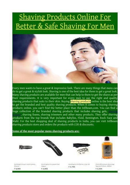 Shaving Products Online For Better & Safe Shaving For Men