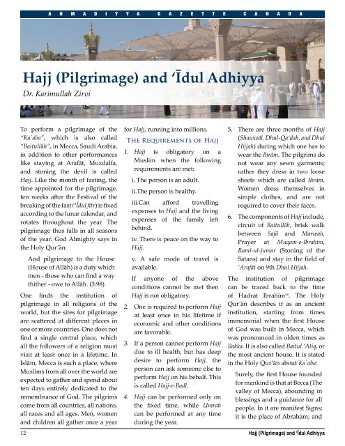 English PDF - Ahmadiyya Gazette Canada