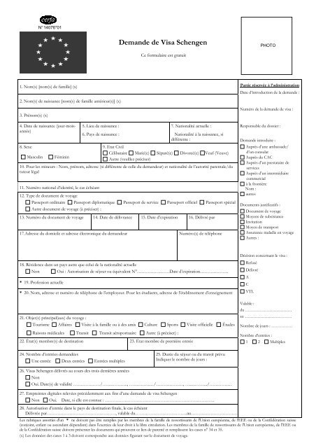 Sympt mes En Dautres Termes OIE Remplir Formulaire Visa Schengen 
