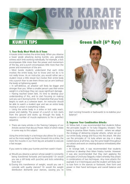 Green Kumite Fact Sh.. - GKR Karate