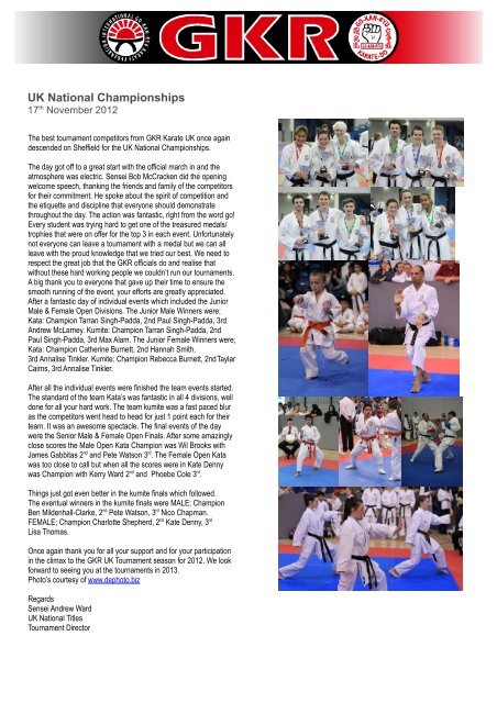 UK National Championships - GKR Karate