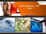 World Cigarettes in UAE 2014 - Market Size, Trends, Growth, Analysis, Demand, Industry
