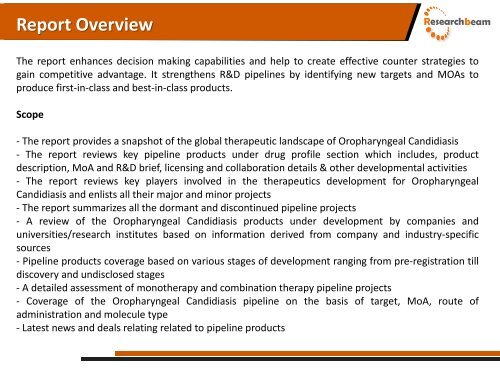 Oropharyngeal Candidiasis - Pipeline Review, H1 2015 Market Size, Trends, Growth, Analysis, Demand, Industry