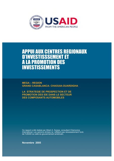 appui aux centres regionaux d'investisssement et a la promotion des ...