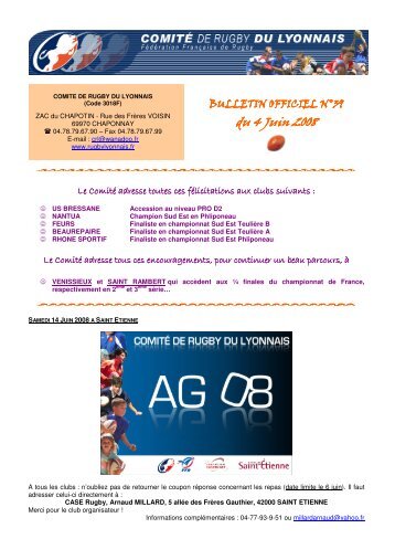 du 4 Juin 2008 - Arcol Rugby