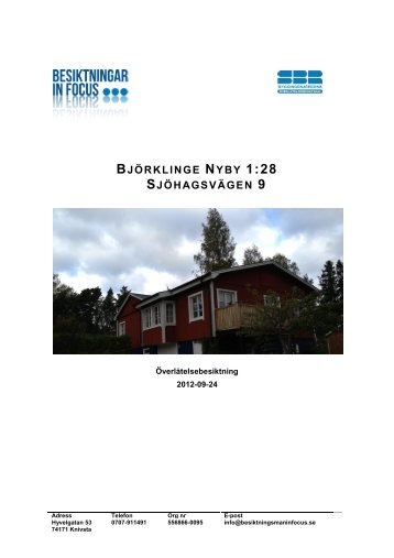 UtlÃ¥tande Besiktningar In Focus AB