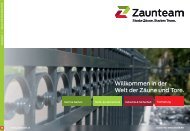 Zaunteam Hauptkatalog Zäune und Tore Schweiz