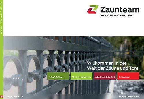 Zaunteam Hauptkatalog Zäune und Tore Schweiz