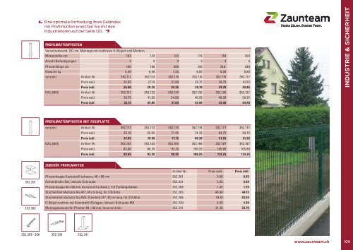 Zaunteam Hauptkatalog Zäune und Tore Schweiz