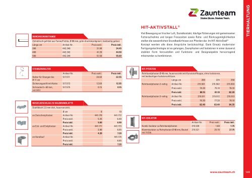 Zaunteam Hauptkatalog Zäune und Tore Schweiz