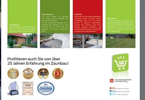 Zaunteam Hauptkatalog Zäune und Tore Schweiz