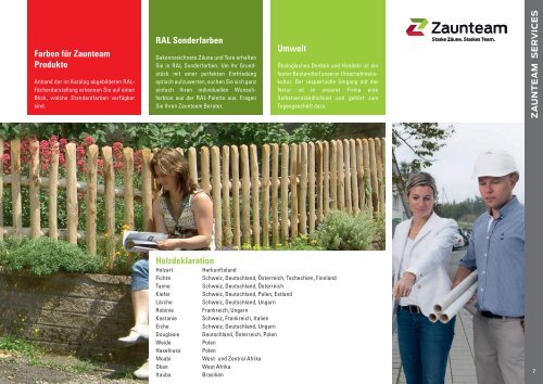 Zaunteam Hauptkatalog Zäune und Tore Deutschland