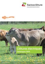 Swissclôture - Clôtures électriques Catalogue 2015