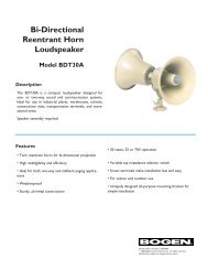 BDT-30A Spec - Bi-Directional Reentrant Horn Loudspeaker