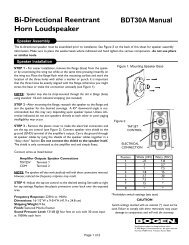 BTA-30A Manual - Bi-Directional Reentrant Horn Loudspeaker
