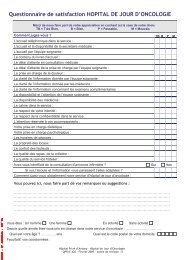 Questionnaire de satisfaction en HÃ´pital de Jour d'oncologie