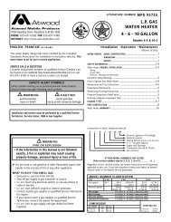 L.P. GAS WATER HEATER 4 - 6 - 10 GALLON - Dutchmen RV