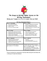 The Scoop on Getting Higher Scores on the Writing Assessment