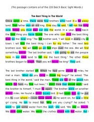 (This passage contains all of the 220 Dolch Basic Sight Words.) The ...